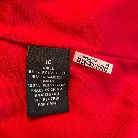 Collection Dress Barn Elegant Red Sleeveless Cocktail Dress Size 10 - Picture 7 of 11